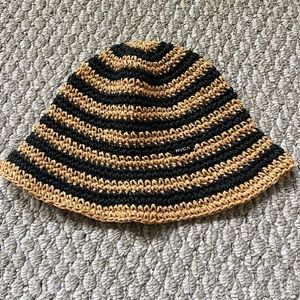 RVCA Straw Striped Bucket Hat